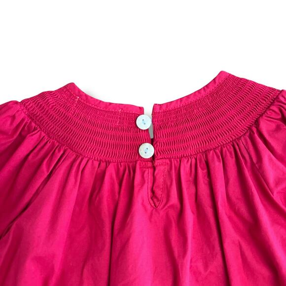 Marie‎ Nicole Girls XL Red Christmas Smocked Dress Holiday Embroidered Cotton - Picture 7 of 9